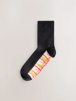 À carreaux wobbly lumineux - Semelle intérieure Ankle Socks 4 Pack