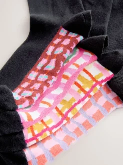 À carreaux wobbly lumineux - Semelle intérieure Ankle Socks 4 Pack