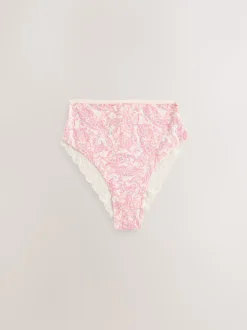 à motif cachemire - Lot de 4 culottes en coton et dentelle