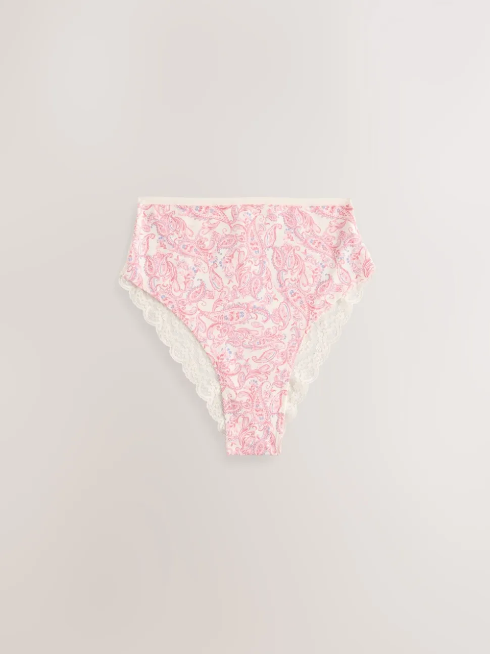 à motif cachemire - Lot de 4 culottes en coton et dentelle