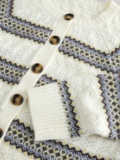 À rayures - Cardigan Laura Ashley en maille torsadée