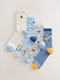 Abeille bleu marine/ocre - Paquet de chaussettes de cheville 4