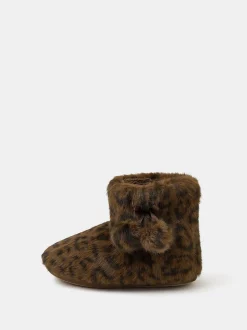 Accessorize Bottes Chaussons Léopard Duveteux
