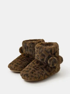 Accessorize Bottes Chaussons Léopard Duveteux