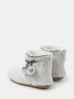 Accessorize Bottes Chaussons Très doux à Pompon