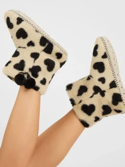 Accessorize bottes chaussons imprimé cœur duveteux