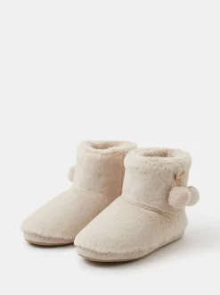 Accessorize Bottes Chaussons Très doux à Pompon