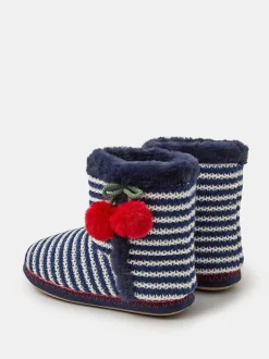 Accessorize Chaussons Bottes à Rayure Cerise