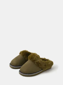 Accessorize chaussons mules doublés de fausse fourrure