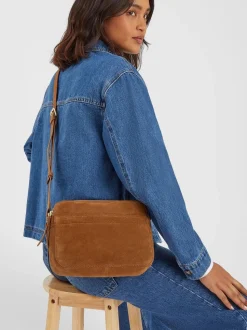 Accessorize petit sac à bandoulière en daim