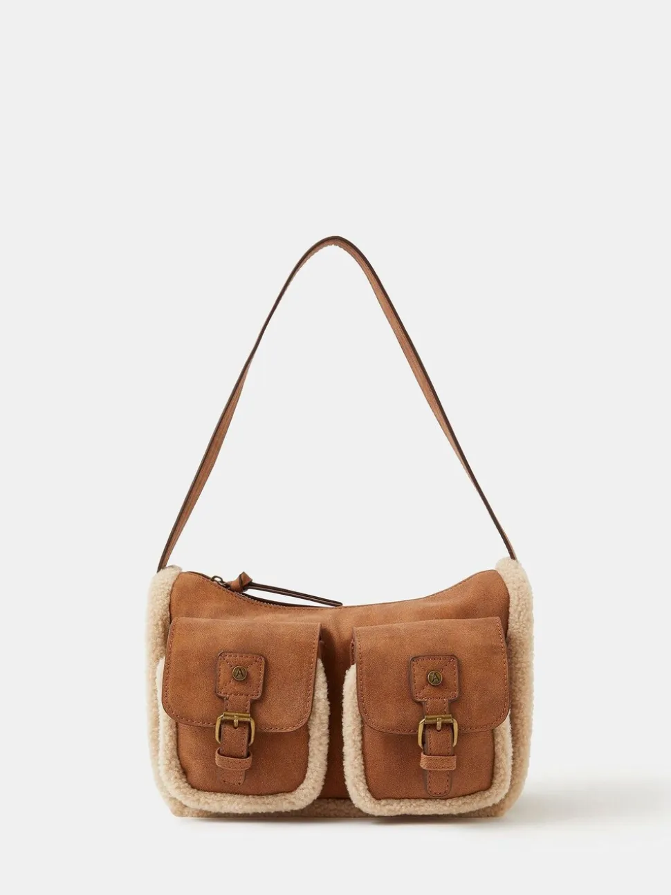 Accessorize Sac à bandoulière à poche en faux shearling