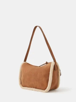 Accessorize Sac à bandoulière à poche en faux shearling
