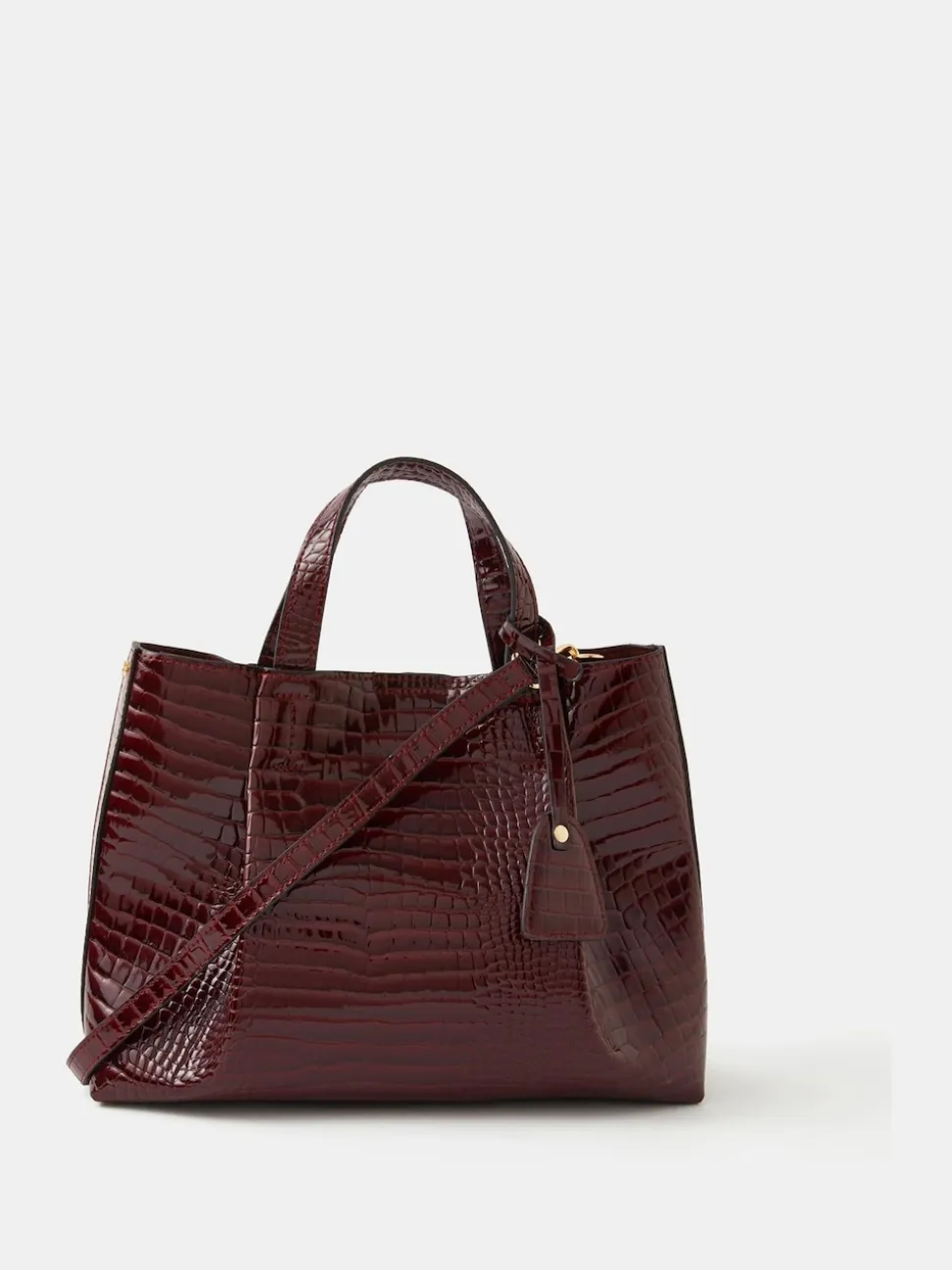 Accessorize Sac cabas verni façon peau de croco