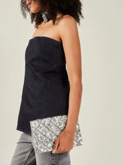 Accessorize Tianna métallisé Sac à pochette avec ornements