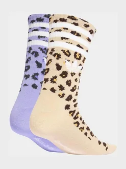 Adidas Original Disney Cheetah Filles Lot de 2 Chaussettes Col rond Imprimé Léopard