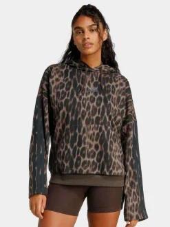 adidas Seasonal Essentials Sweat à capuche en French terry imprimé Léopard avec 3Rayures