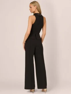 Adrianna by Adrianna Papell Crêpe tricoté Tuxedo Noir Combinaison