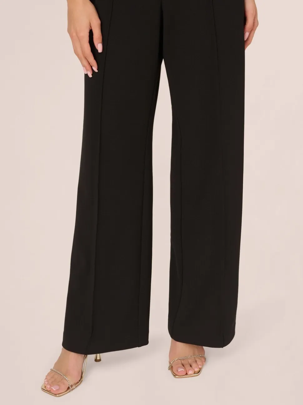Adrianna by Adrianna Papell Crêpe tricoté Tuxedo Noir Combinaison