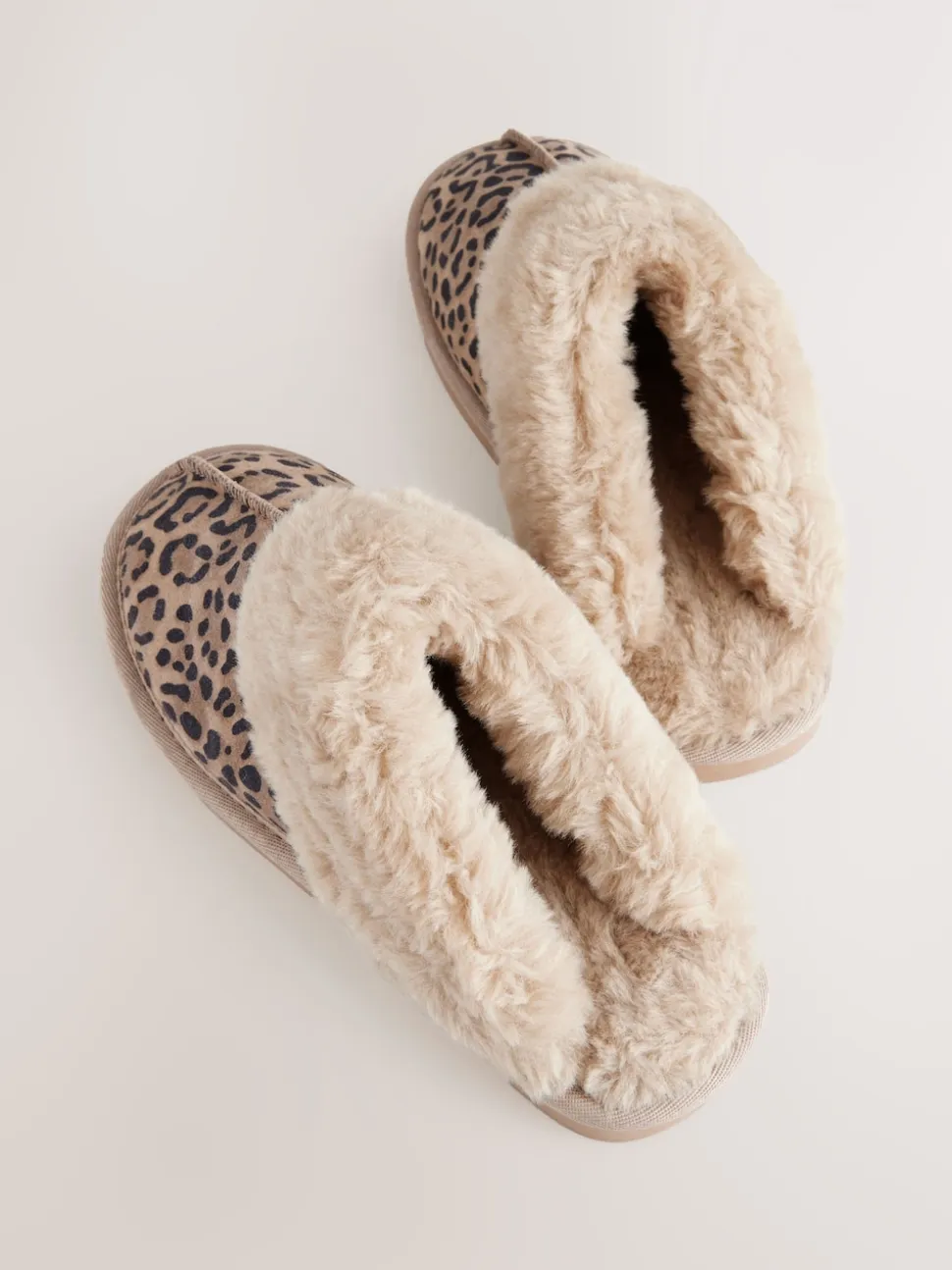 animal - Chaussons mules doublés de daim en fausse fourrure