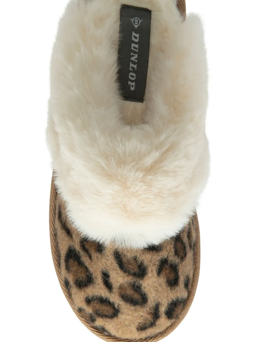 animal - Dunlop Chaussons mules en faux daim col en fourrure