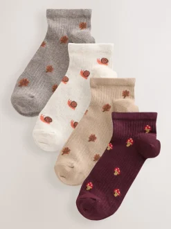 Animaux d’automne Ditsy - Lot de 4 chaussettes de sport