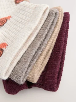 Animaux d’automne Ditsy - Lot de 4 chaussettes de sport