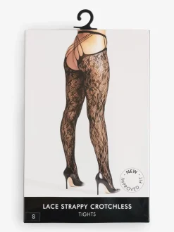 Ann Summers Lace Strappy Crotchless Tights