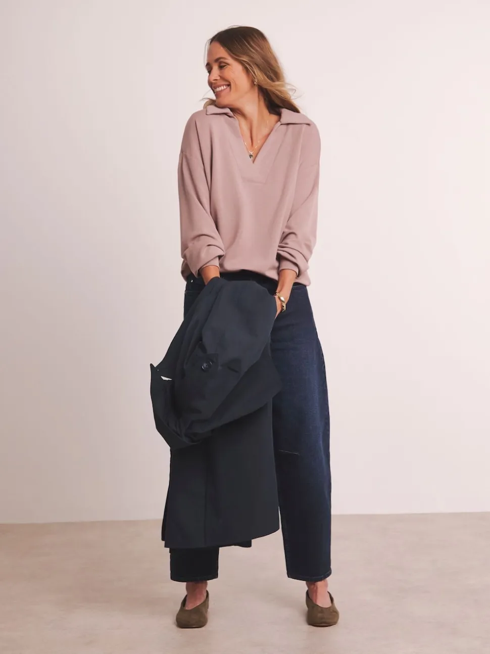 Anthology By JD Williams Sweat-shirt haut de gamme en modal côtelé à col haut