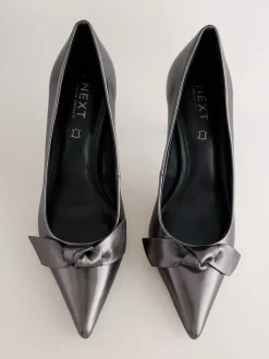 Anthracite - Chaussures de cour mi-hautes en cuir détail nœud Forever Comfort®