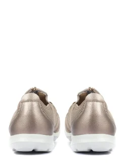 Anthracite - Chaussures Pavers en cuir décontractées coupe large pour femme