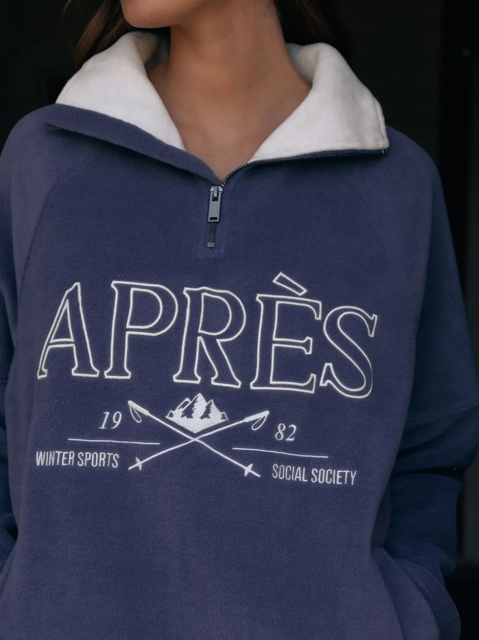 Apres bleu - Pull en polaire à demi-fermeture éclair