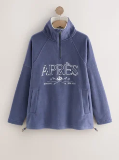 Apres bleu - Pull en polaire à demi-fermeture éclair