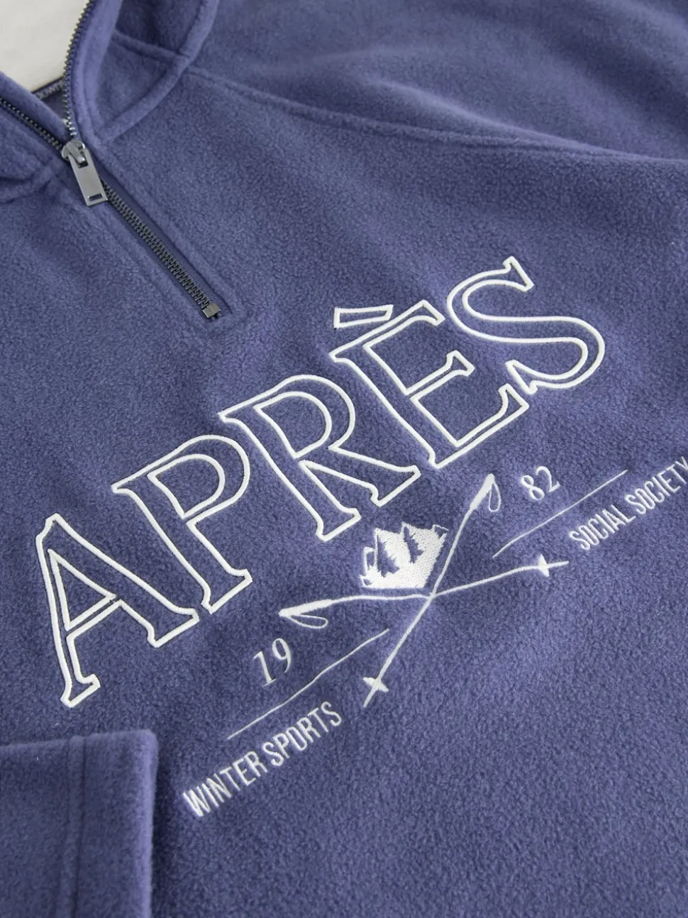 Apres bleu - Pull en polaire à demi-fermeture éclair