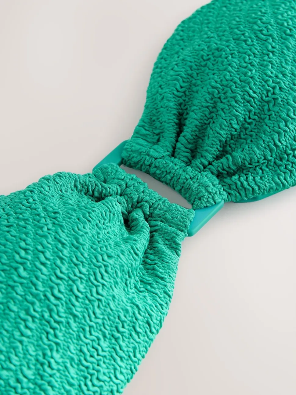 Aqua Vert Effet froissé - Haut de bikini bandeau à bordures