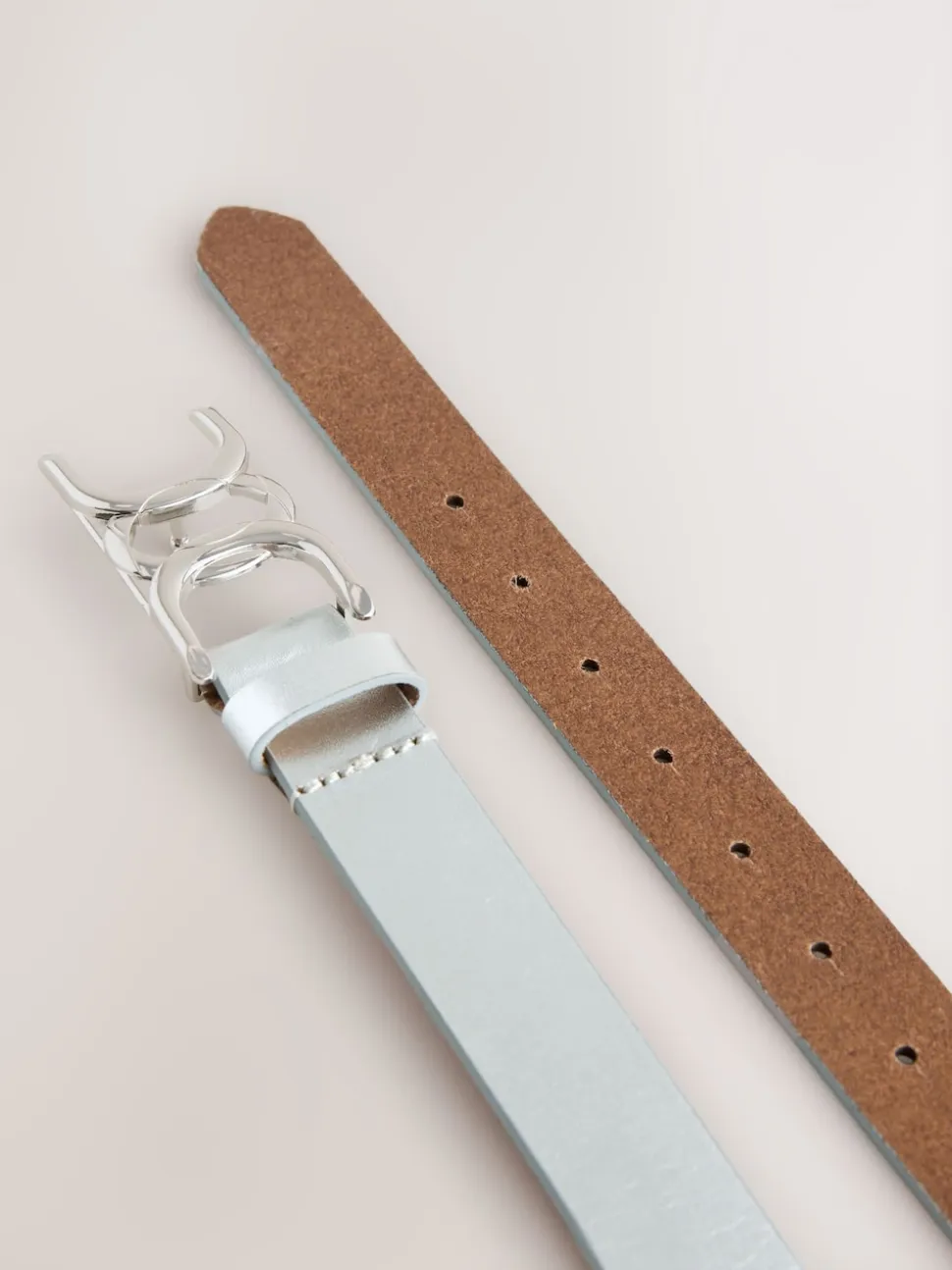 Argent - Ceinture Regular Statement en cuir à boucle