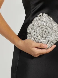 Argent - Dune London Bling Hard Embellished Flow Bag