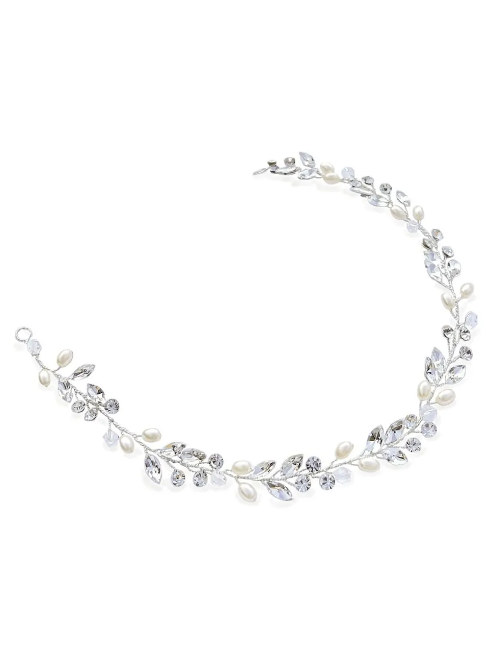 Argent - Ivoire & Co Bohème Vigne à cheveux cristaux et perles