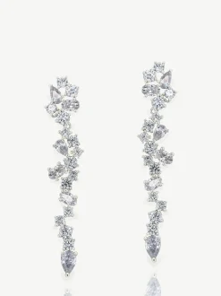 Argent - Ivory & Co boucles d’oreilles Islington Crystal Cluster