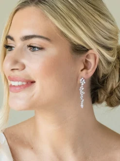 Argent - Ivory & Co boucles d’oreilles Islington Crystal Cluster