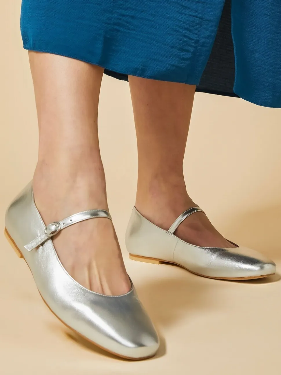 Argent - Jones Bootmaker Sonnet Mary Janes Chaussures en cuir
