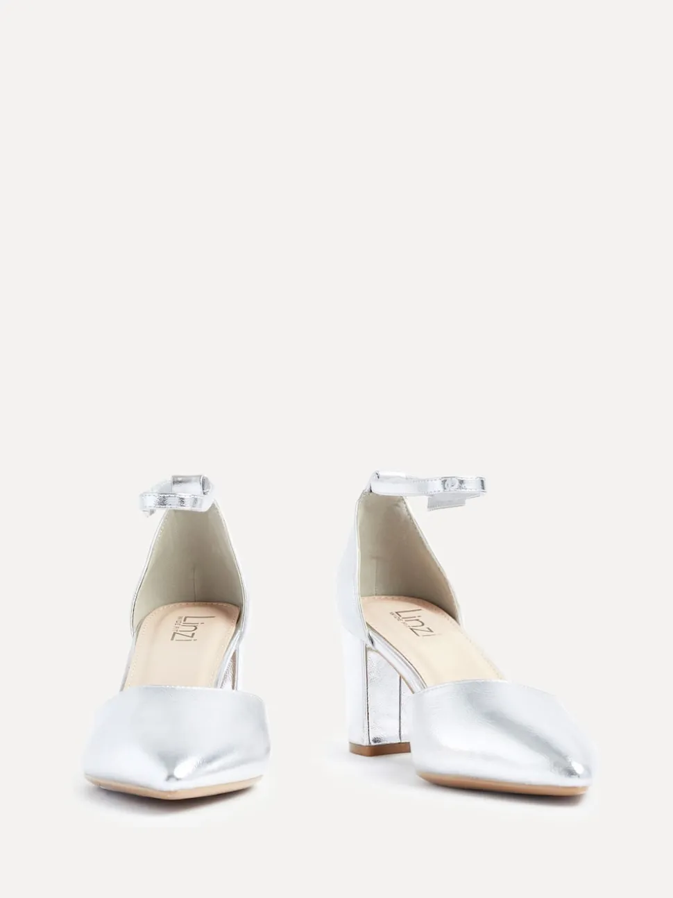 Argent - Linzi Davina Coupe large Closed Back Court Block Chaussures
