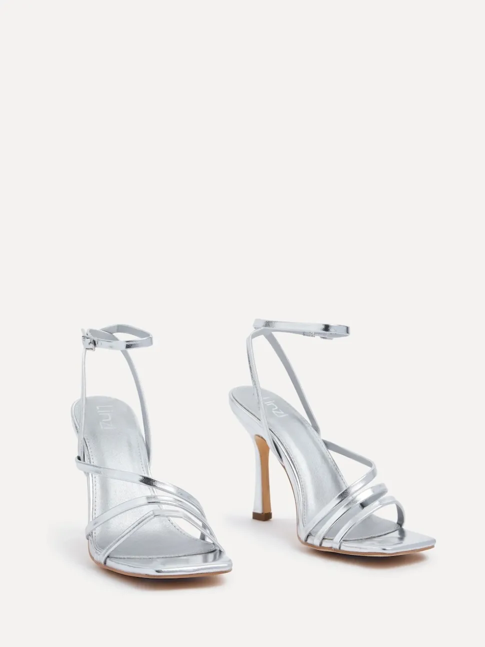 Argent - Linzi Sandales à talons à lanières Scarlett avec sangle de cheville