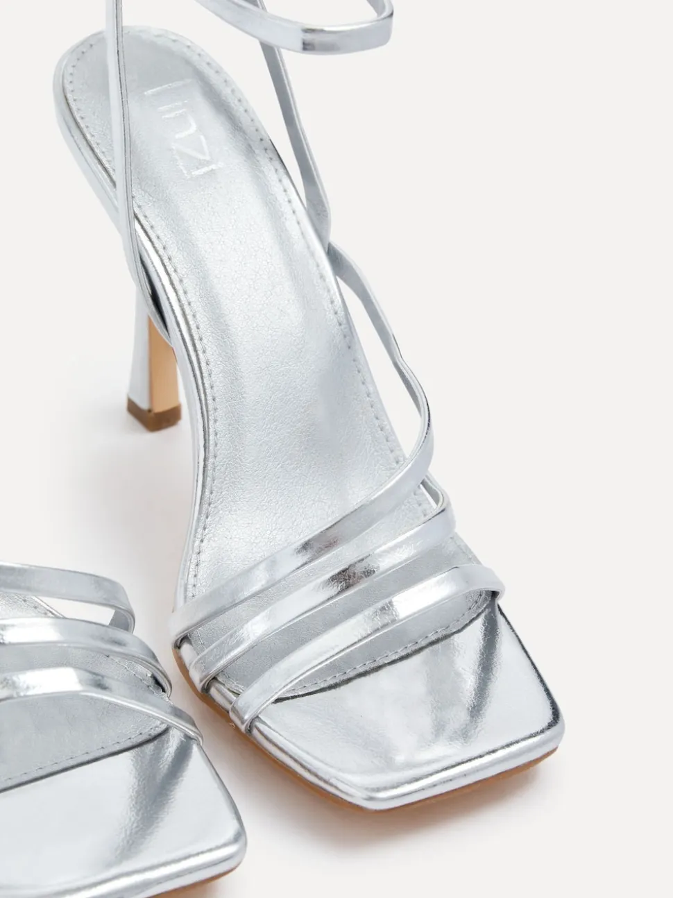 Argent - Linzi Sandales à talons à lanières Scarlett avec sangle de cheville