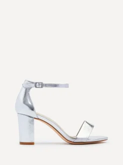 Argent - Linzi Wide Fit Legacy à peine là des chaussures à talons blocs arrière fermés