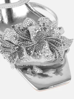 Argent - Sandales à talons Simmi London Polly à fleurs