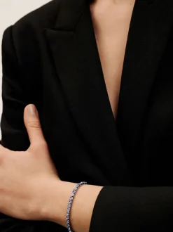 Argent/Bleu - Ted Baker Tone Melrah: Bracelet Curseur Icon Crystal, cristal transparent