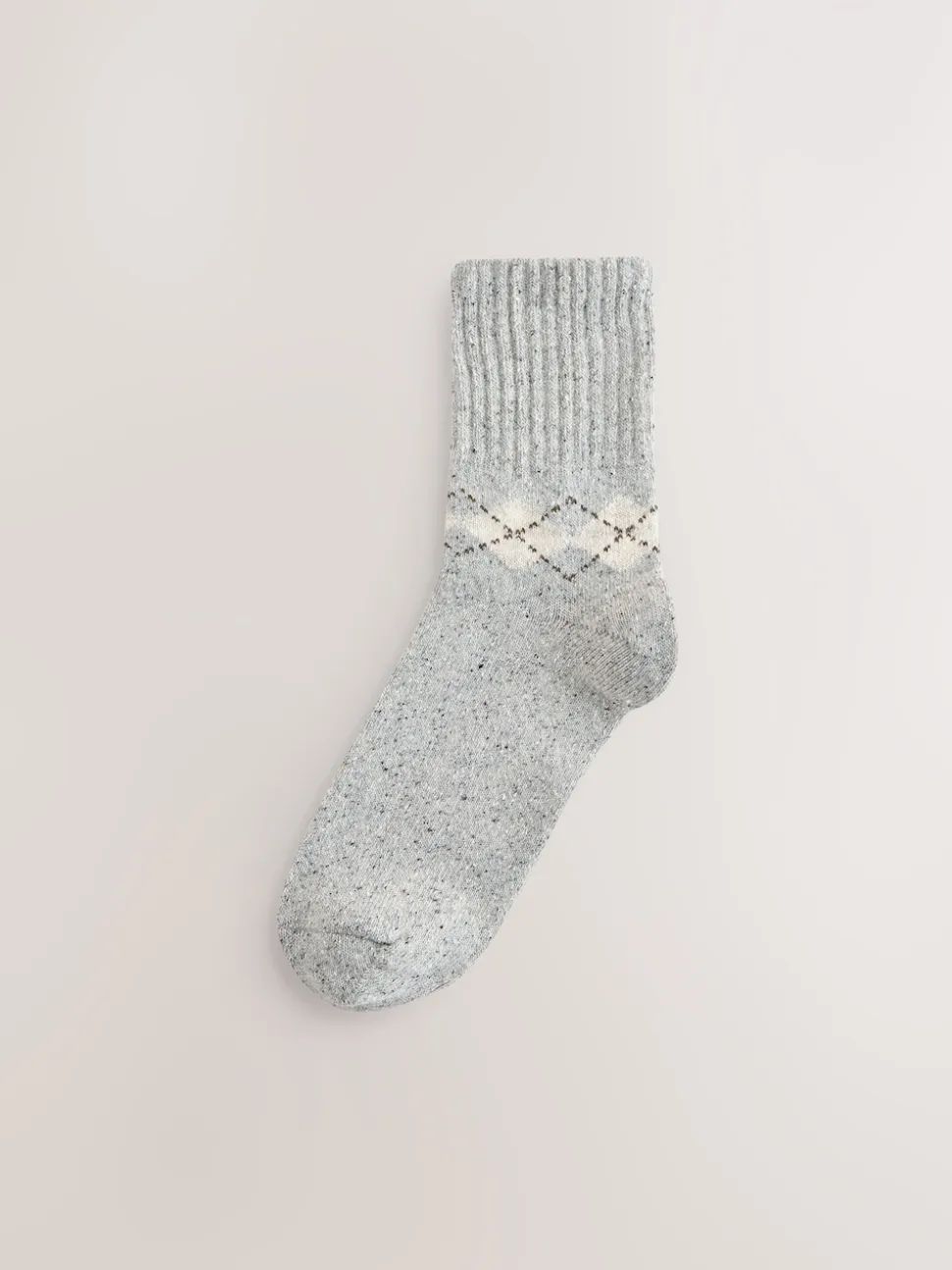 Argyle neutre - Laine thermale Blend Chaussettes de cheville 3 Lot avec soie
