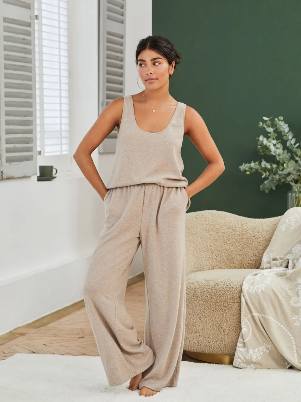 Avoine - Pantalon Laura Ashley Lounge en maille