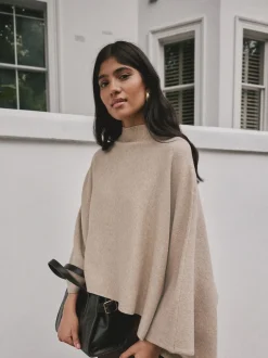 Avoine - Poncho cape en maille fine