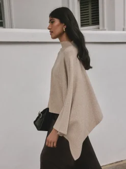 Avoine - Poncho cape en maille fine